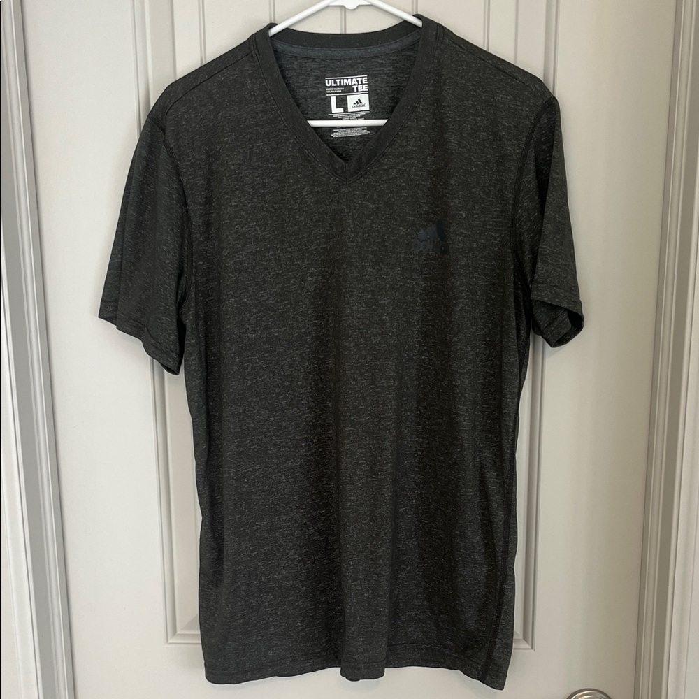 Adidas Men's Charcoal V-Neck Tee